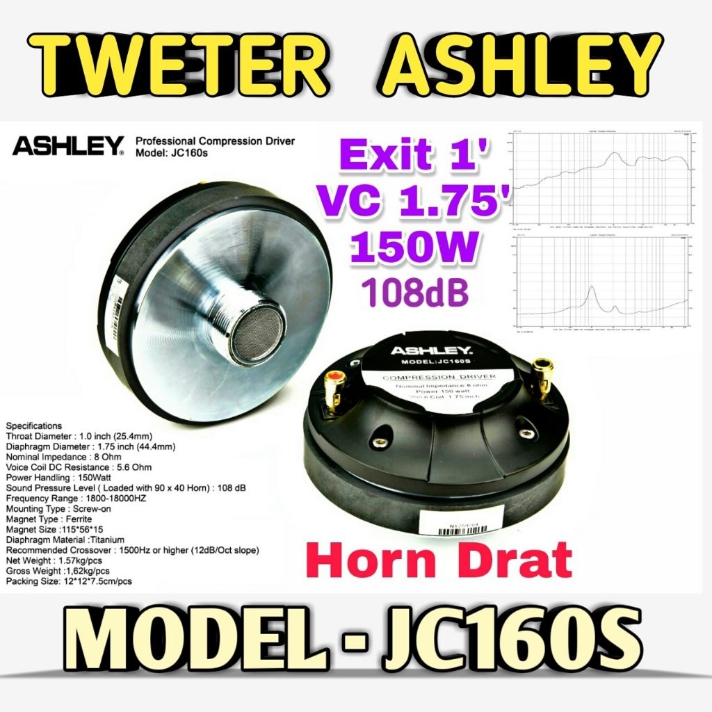 Driver High Tweeter ASHLEY JC160S TWITER Twitter Tweter JC 160S Compresion Driver ASHLEY Original