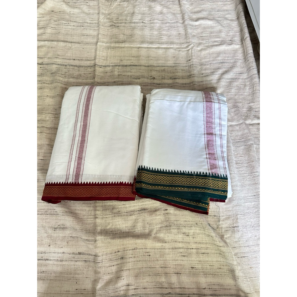 Dhoti India Pria – Dothi Katun Putih Premium – Pakaian Tradisional India / Vaisna