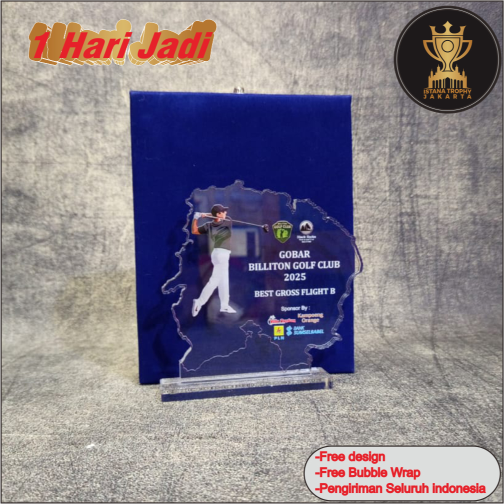Plakat Akrilik | Plakat Akrilik Golf | Plakat Tournament Golf | Plakat 1 Hari Jadi | Free Desain