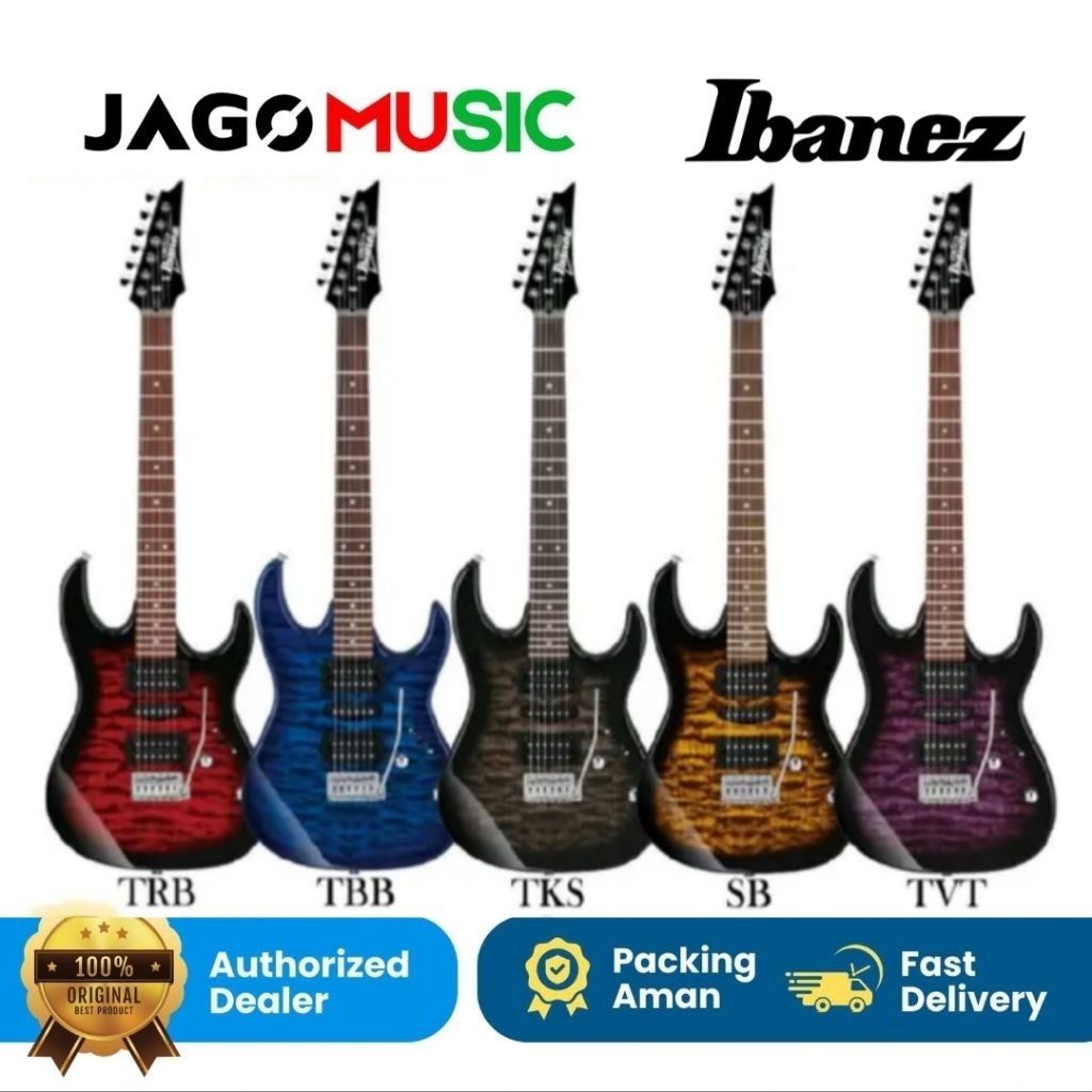 Gitar Elektrik Ibanez Gio GRX70QA Gitar Ibanez GRX 70 QA Ibanez Gio - TRB Red