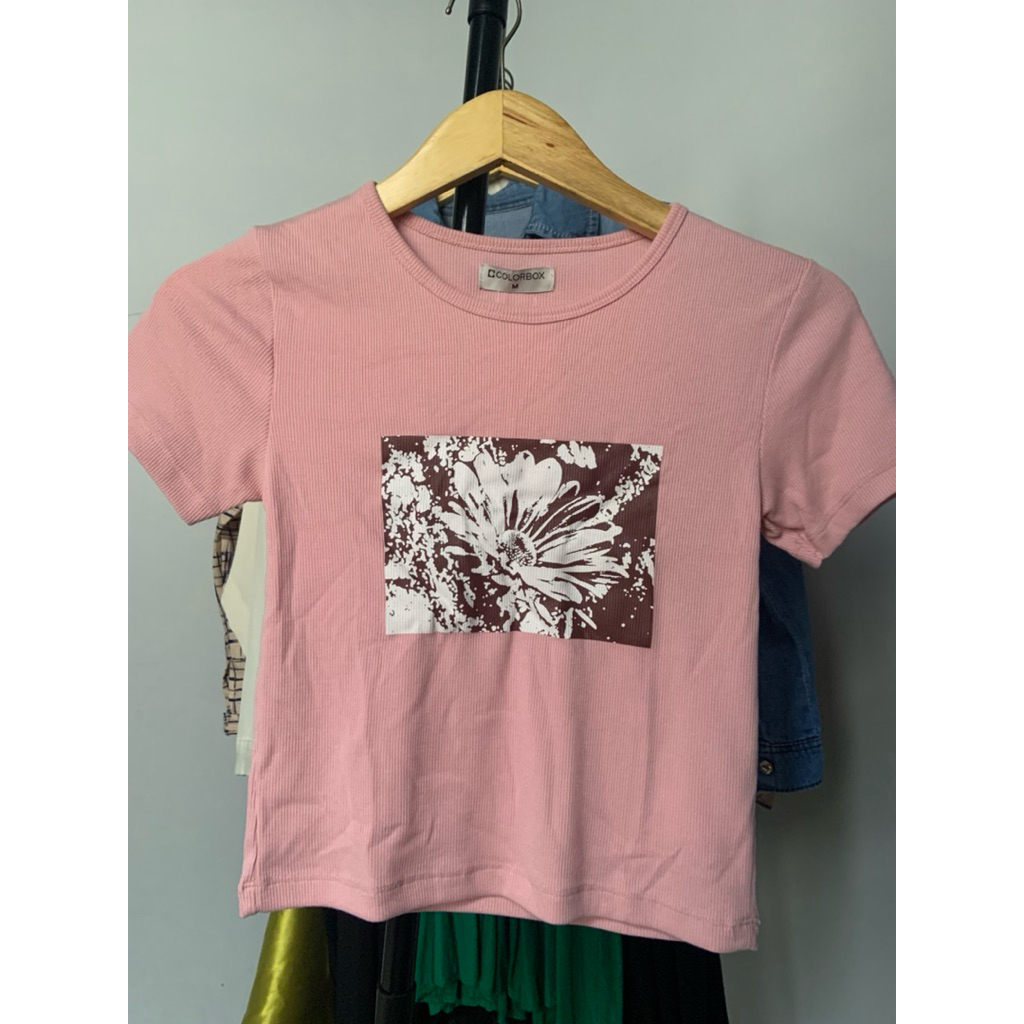 Baju Kaos Bahan Rajut Wanita Colorbox size M