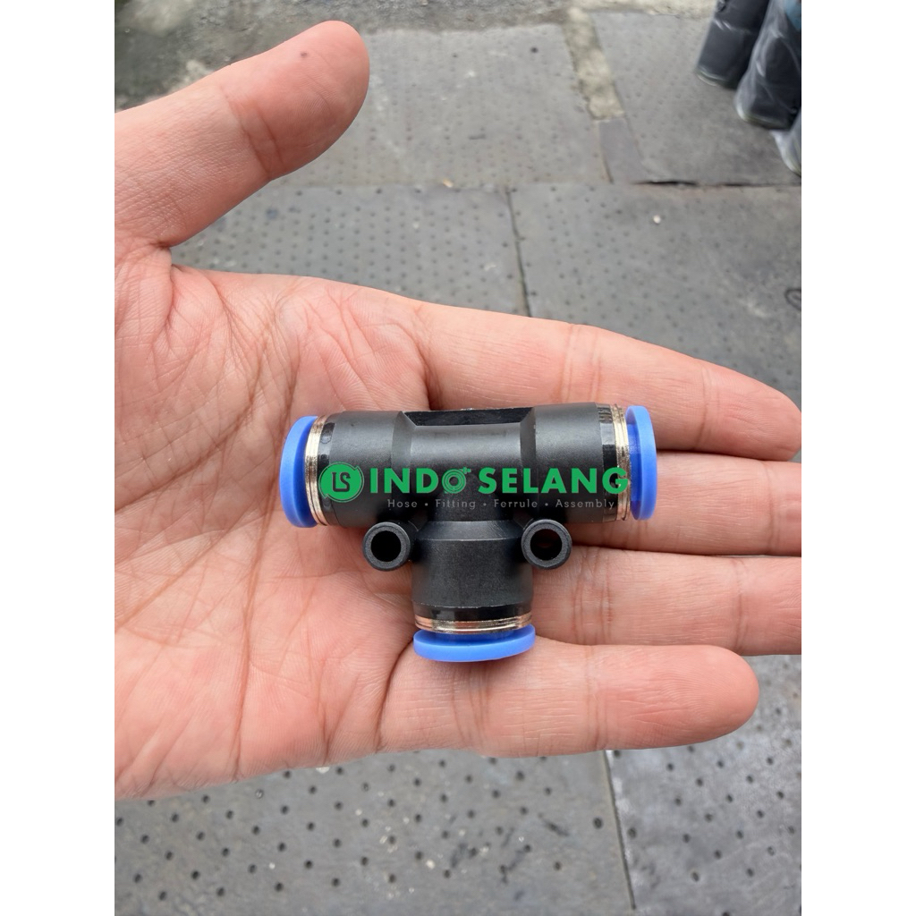 INDOSELANG - PNEUMATIC FITTING PUT SAMBUNGAN SELANG TEE TUBING NYLON SHPI