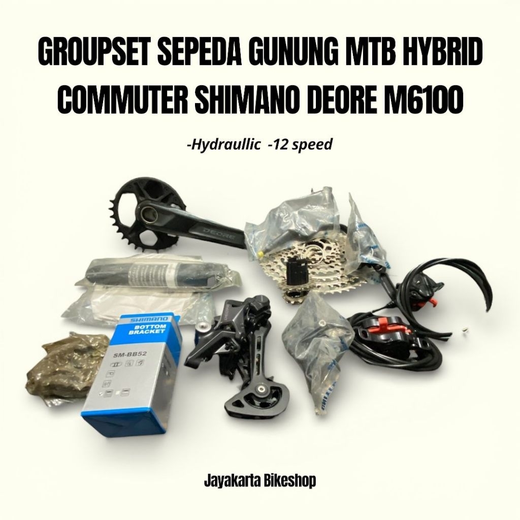 GROUPSET MTB HYBRID SHIMANO DEORE 12 SPEED HYDRAULIC | SET SPAREPART SEPEDA MTB COMMUTER SHIMANO ORI