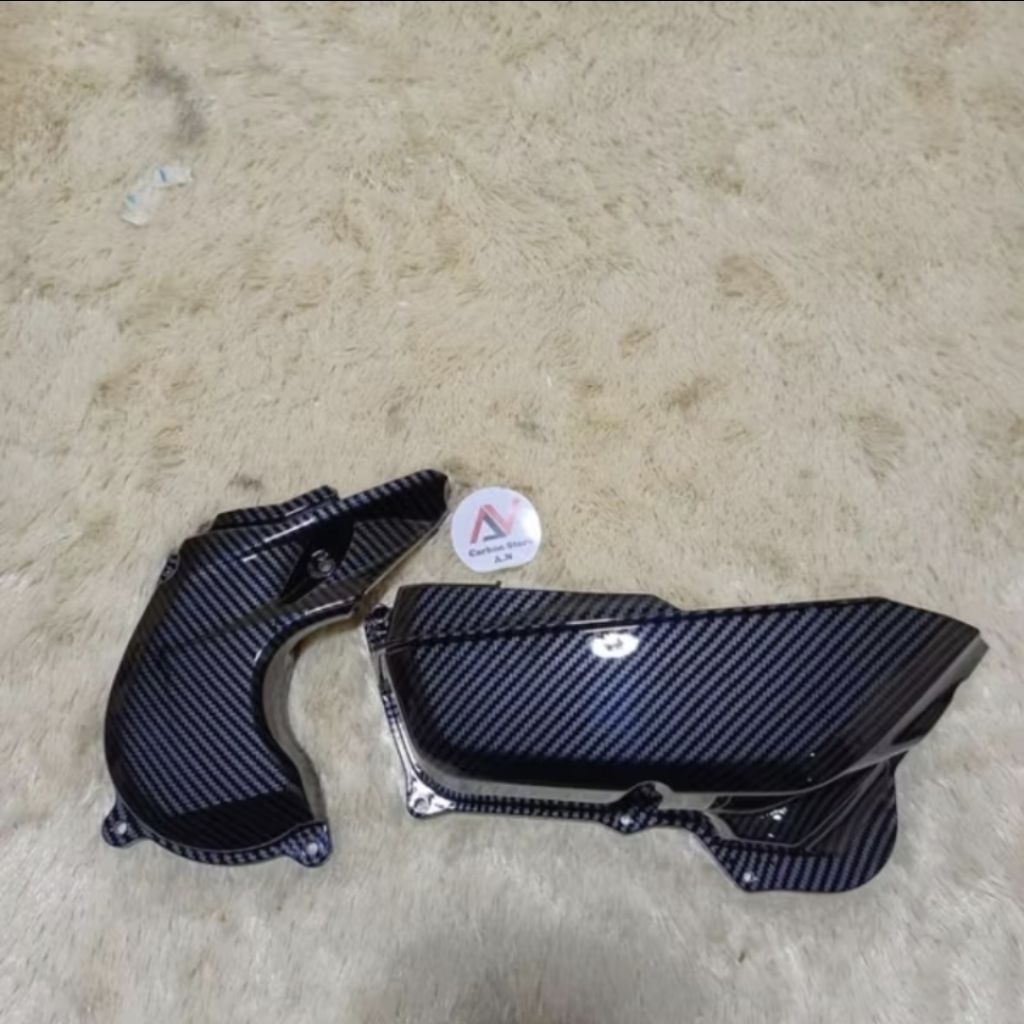 Paketan CVT Keongan Tutup Kipas Tutup Knalpot Mio Soul GT 125 Full Karbon Celup - Carbon WTP