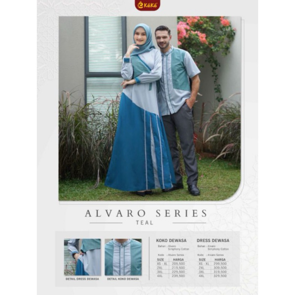 KEKE ALVARO SERIES TEAL/GAMIS KEKE DEWASA/GAMIS KEKE TERBARU 2025