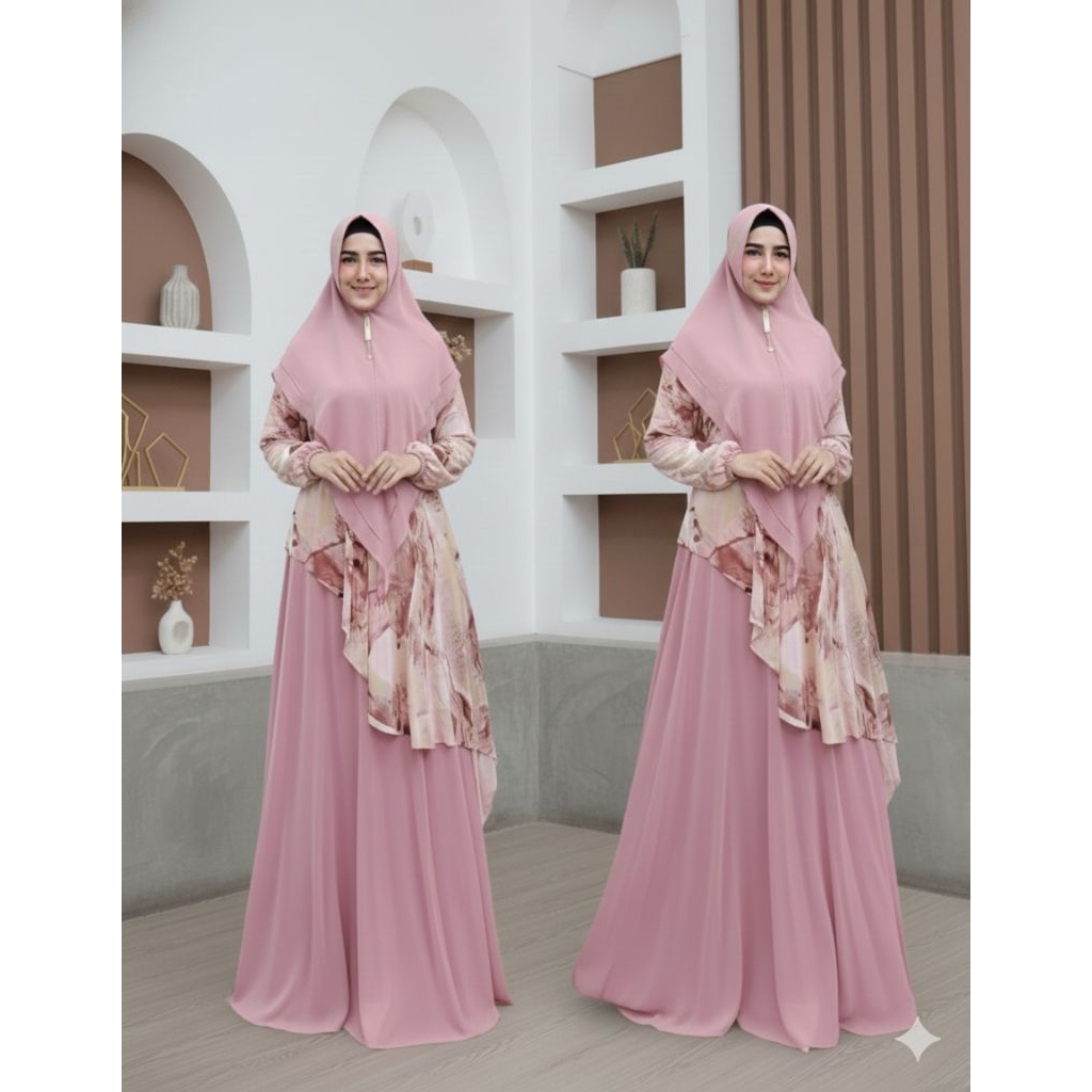 gamis azizah set jilbab By gallery maryam