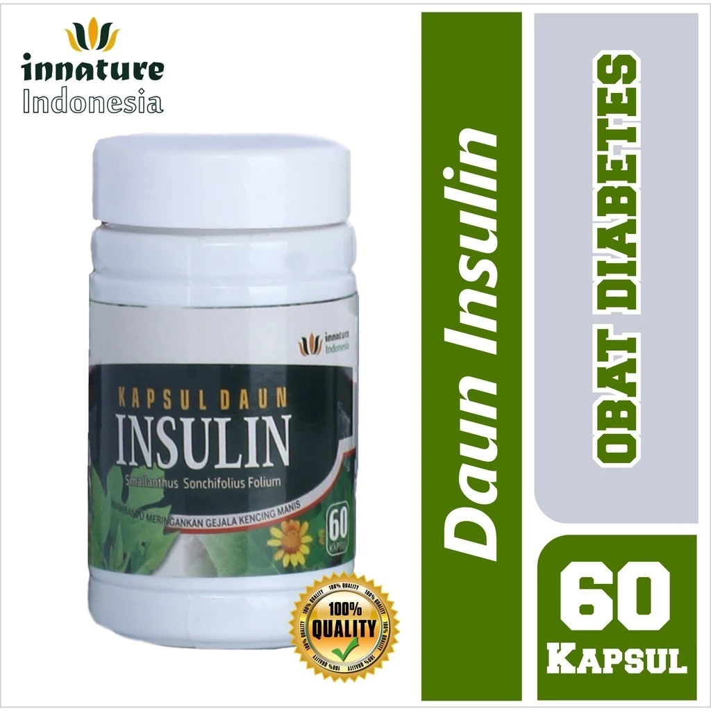KAPSUL DAUN INSULIN ISI 60 HERBAL MURNI ORIGINAL CV.HANIF HERBAL SOLUSI DIABETES DAN KENCING MANIS
