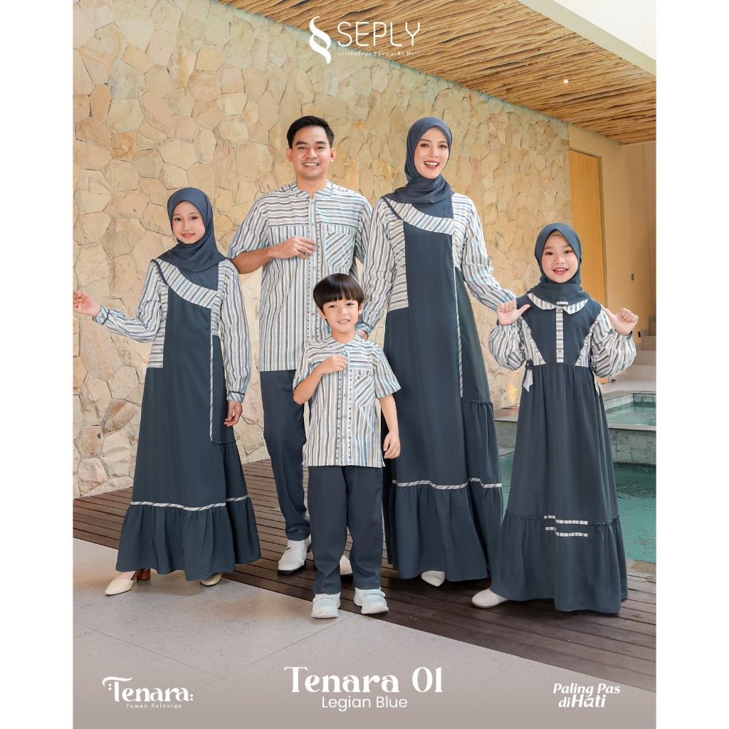 SARIMBIT SEPLY TENARA 01 LEGIAN BLUE ORIGINAL SERAGAM KELUARGA LEBARAN 2025 TERBARU BAJU COUPLE PASA