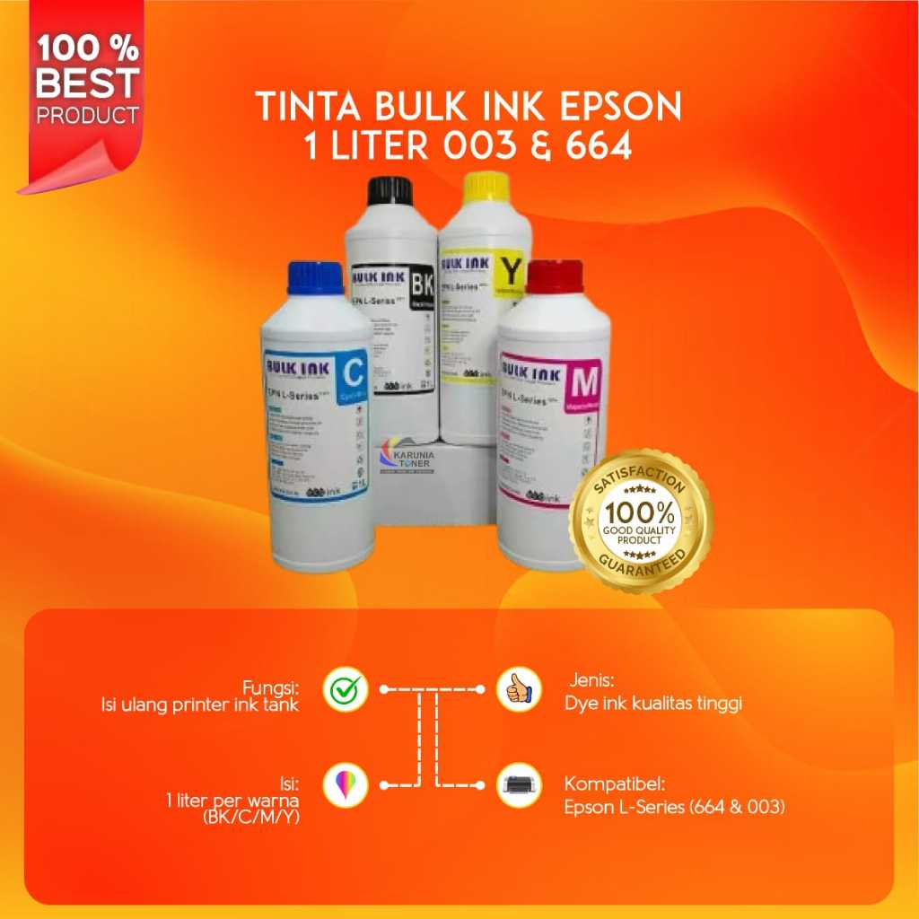 Tinta Bulk ink EPSON 1 liter L-series 664 dan 003