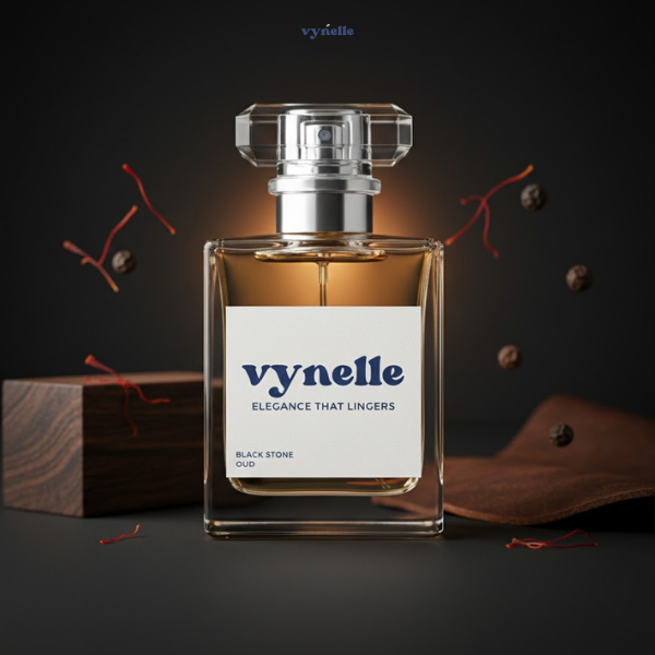 Vynelle Black Stone Oud Eau de Parfum – Parfum Pria Oud & Amber Premium