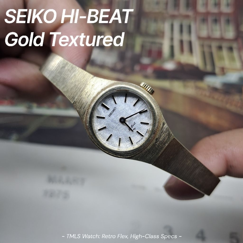 Jam Tangan Seiko Lady Hi Beat Japan Gold Textured Original