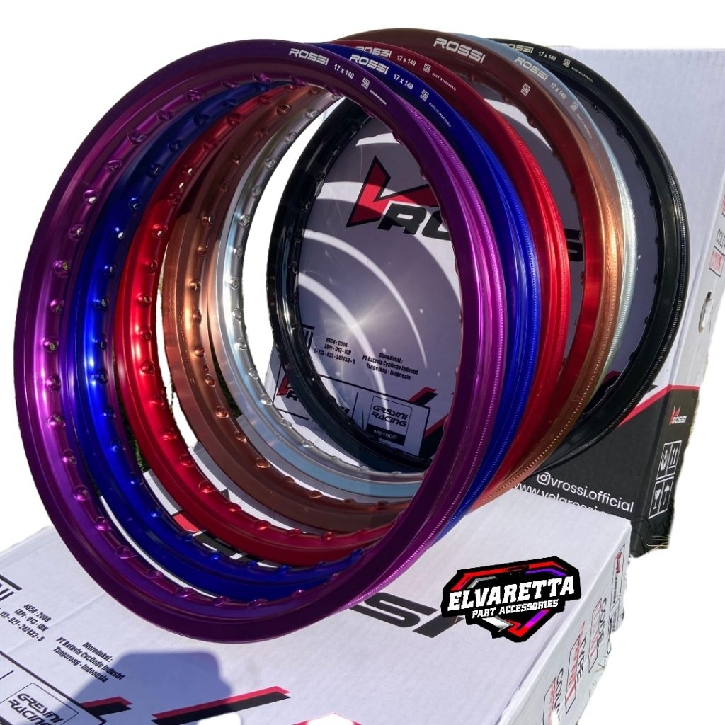 VELG V ROSSI WM HITAM GLOSSY ORIGINAL ROSSI RING 17 UK120 140 160 185 BISA COD TERMURAH