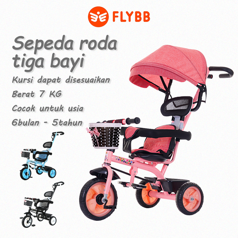 FLYBB Sepeda Tiga Roda Bayi Sepeda Anak-anak Kereta Bayi