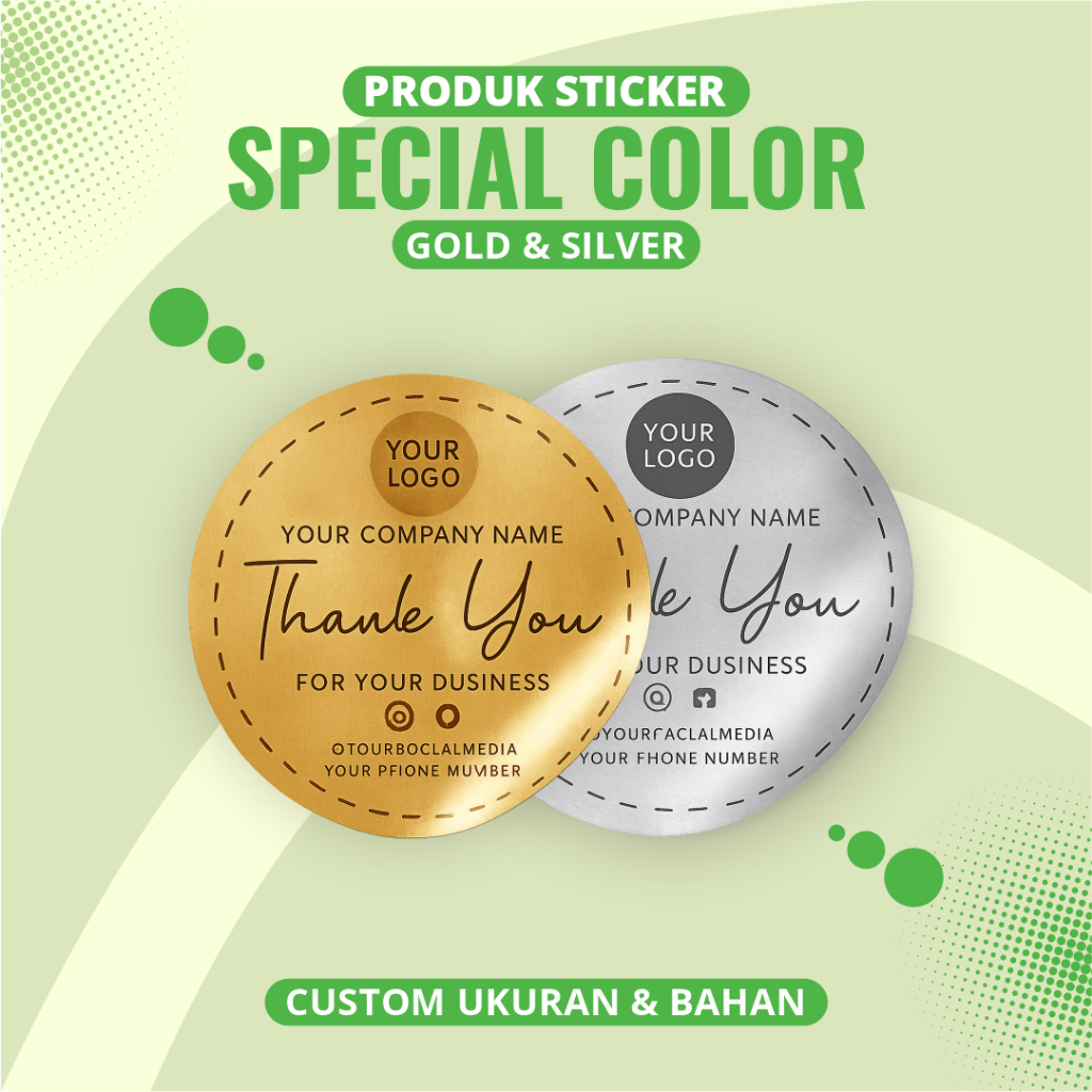 STICKER Print Tinta Gold & Silver Kiss Cutting