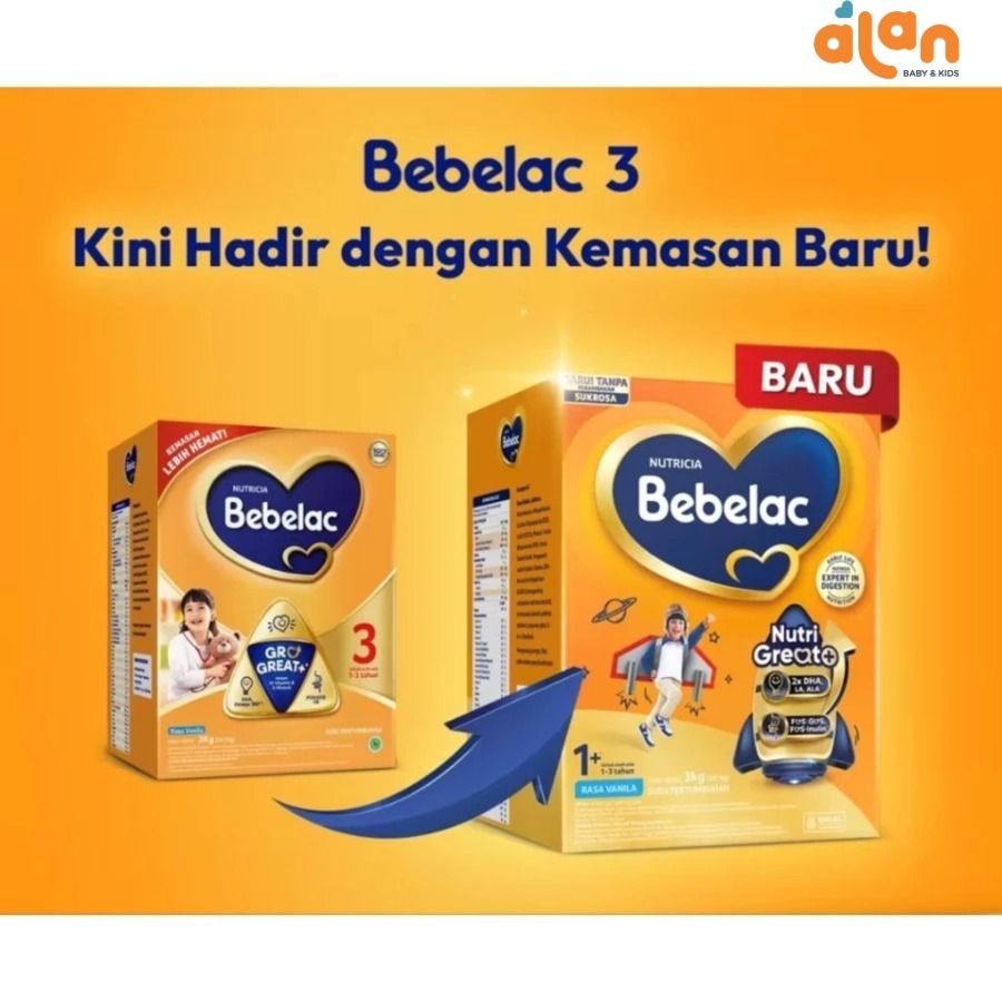 Bebelac 1+ 3kg / 3000gr - Susu Pertumbuhan Anak 1-3 Tahun
