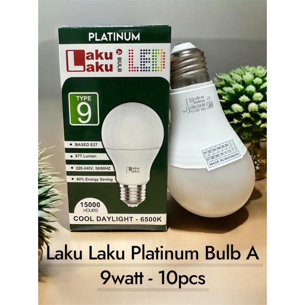 Lampu LED Laku Laku 9W Putih Terang Hemat Energi - LAMPU Lakulaku PLATINUM A 9W PAKET 10PCS - Bohlam