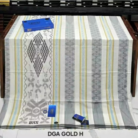 Sarung BHS Classic Songket putih Kuning DGA/SSF Kualitas Gold { Original } bangus dan cocok buat ana