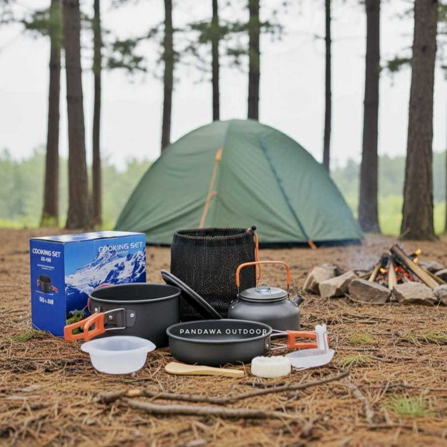 Cooking Set DS 308 Nesting DS308 plus Teko Alat Masak Kompor Camping Outdoor Portable DS308