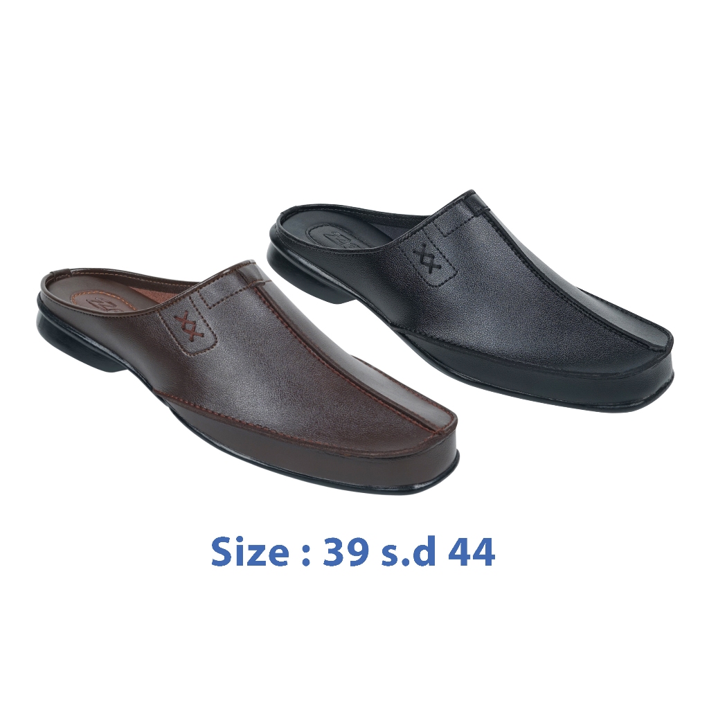 Zeintin - Sandal Sepatu Bustong Selop Pria Tutong Kulit Sintetis RD