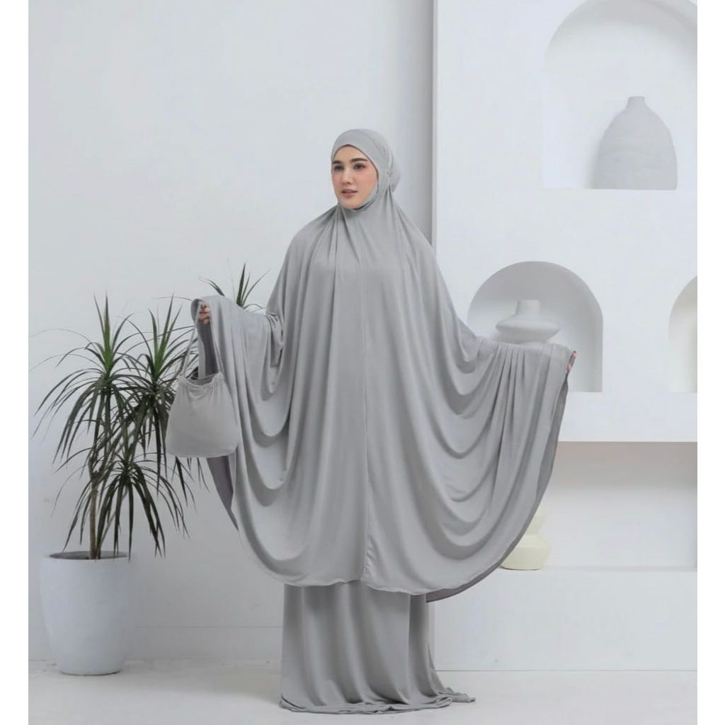 Mukena Dewasa Khadijah Jersey Premium Penutup Dagu