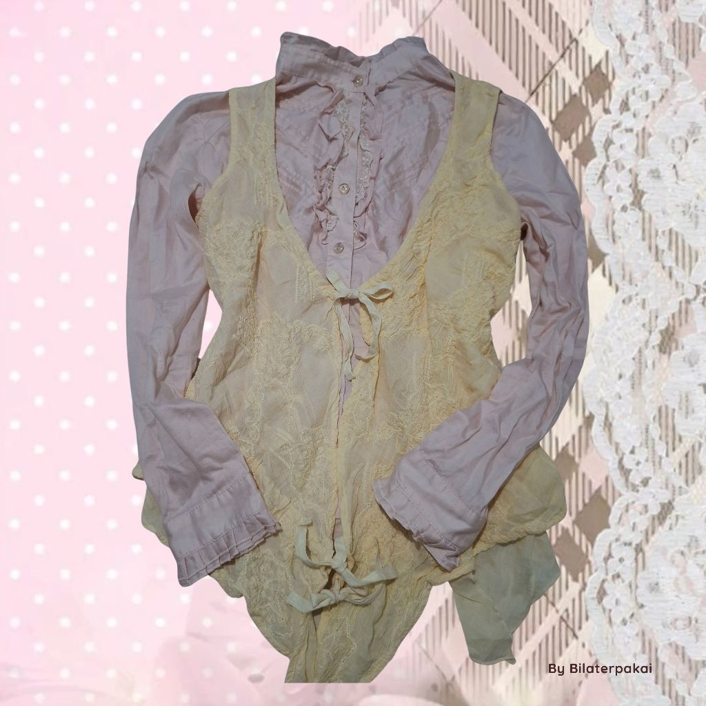[Ready] Prelove outfit coqquette shoujo morikei harajuku set pinkies