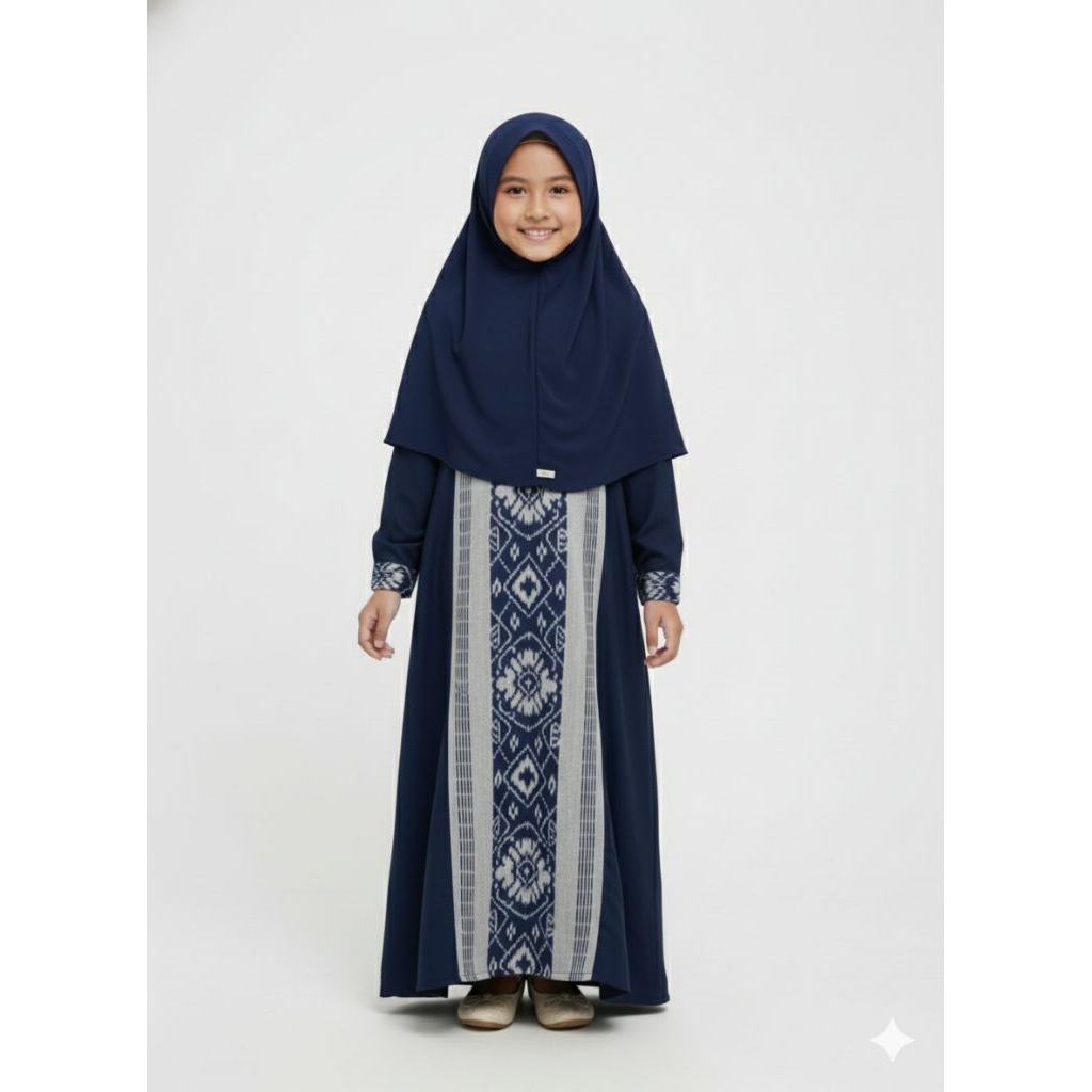 gamis abaya anak kain tenun Jepara CAHAYA TENUN JEPARA