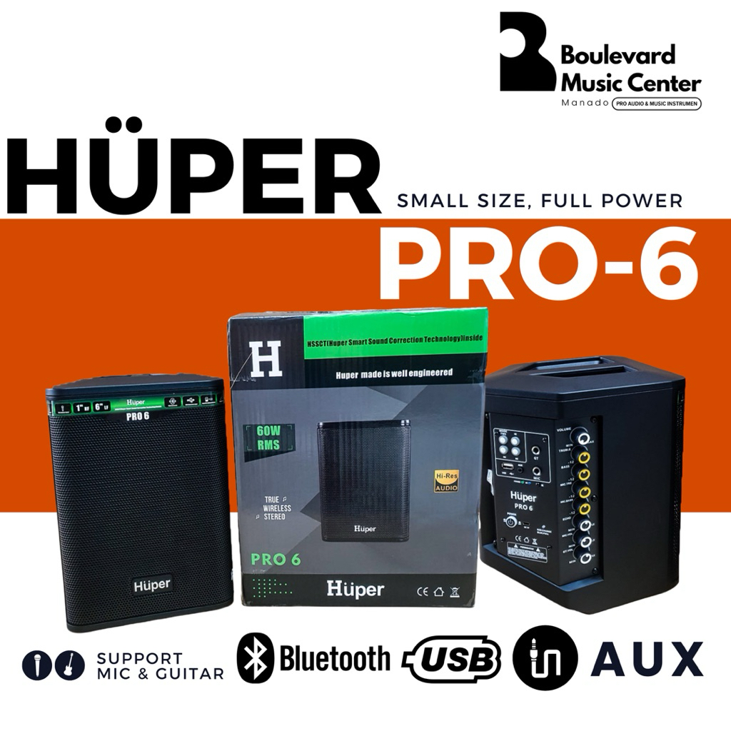 Huper Pro-6 Speaker Portable Bluetooth