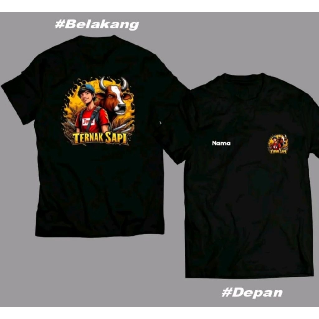 Kaos Distro TERNAK SAPI Free Nama Kaos Distro Unisex