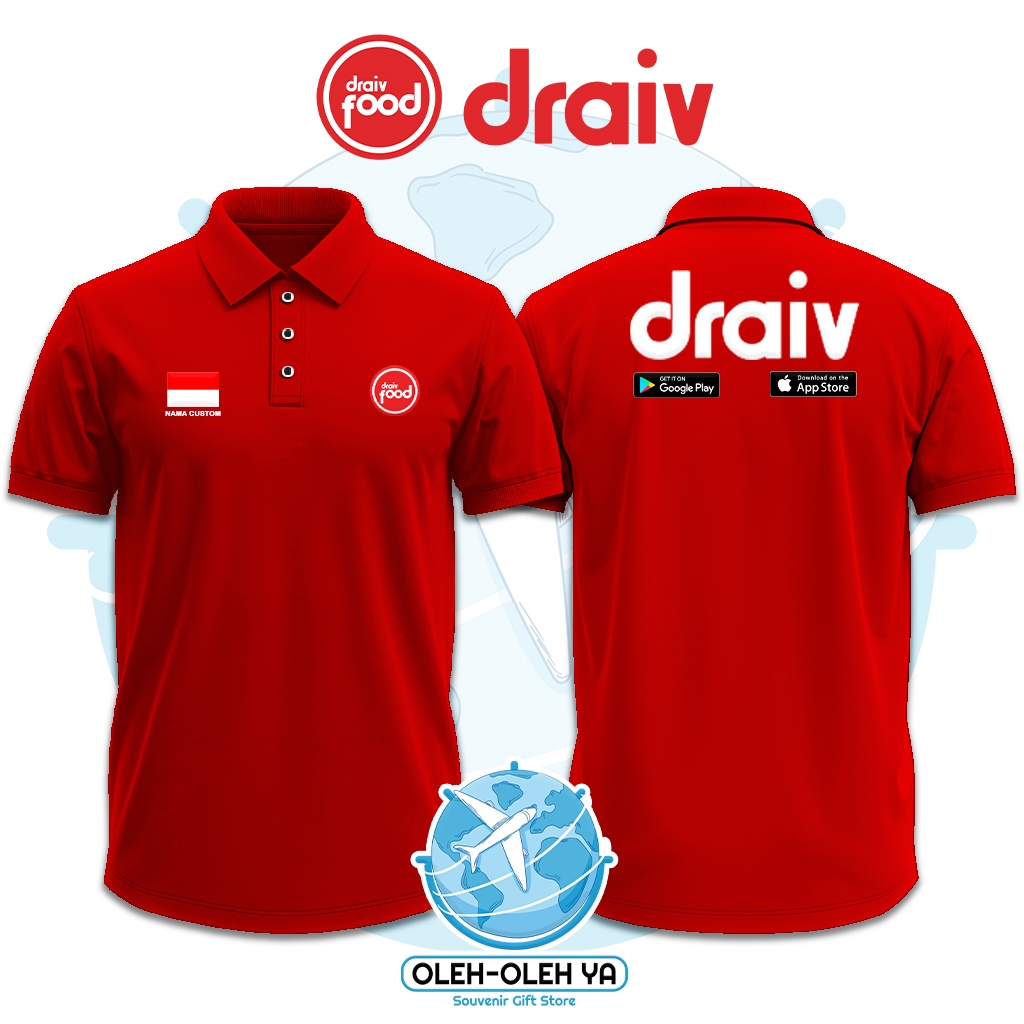 Oleh Oleh Ya Kaos Kerah Wangki Polo Shirt Kaos Kerja Wangki - Draiv Food Driver Online Indonesia - S