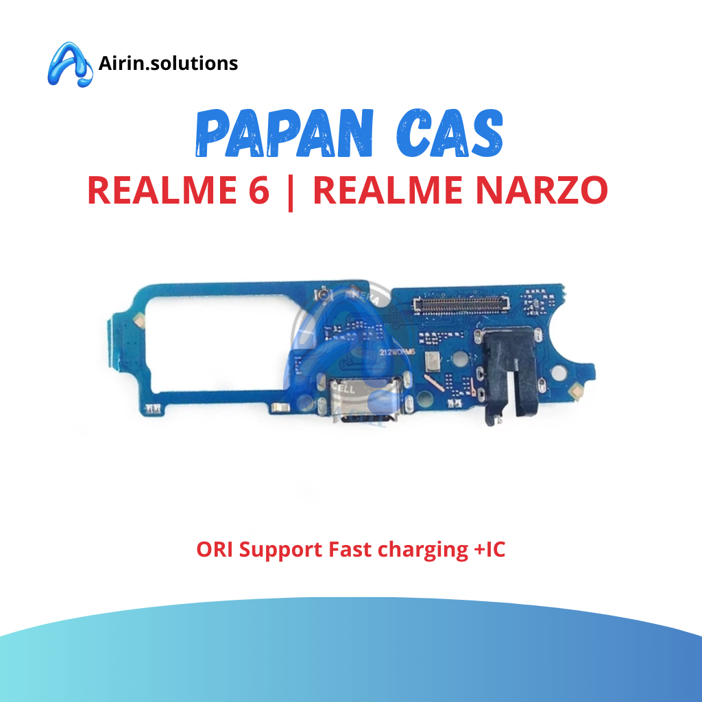 PAPAN CAS / PCB CAS ORI  OPPO REALME 6+CON H/F+MIC/REALME NARZO