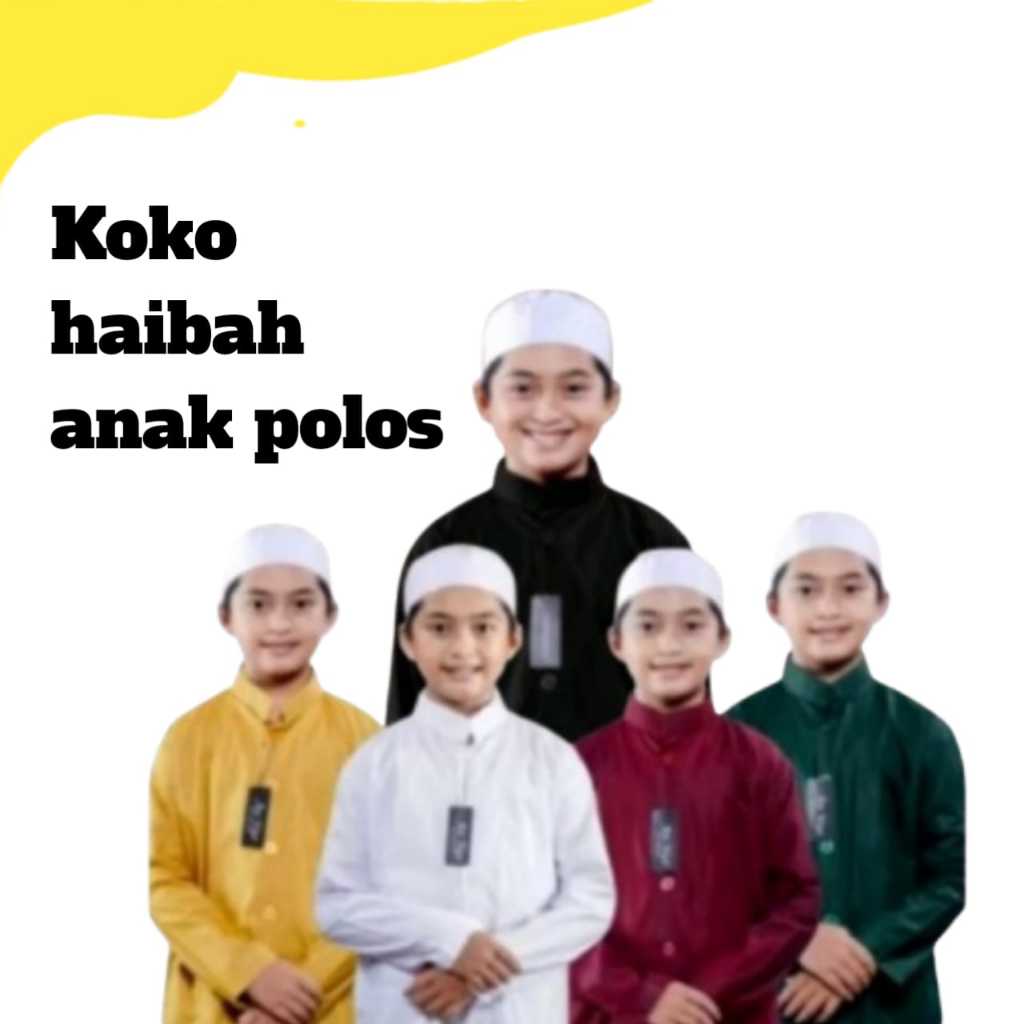 KOKO HAIBAH POLOS ANAK LENGAN PANJANG SERAGAM SANTRI MAJLIS HADROH DLL