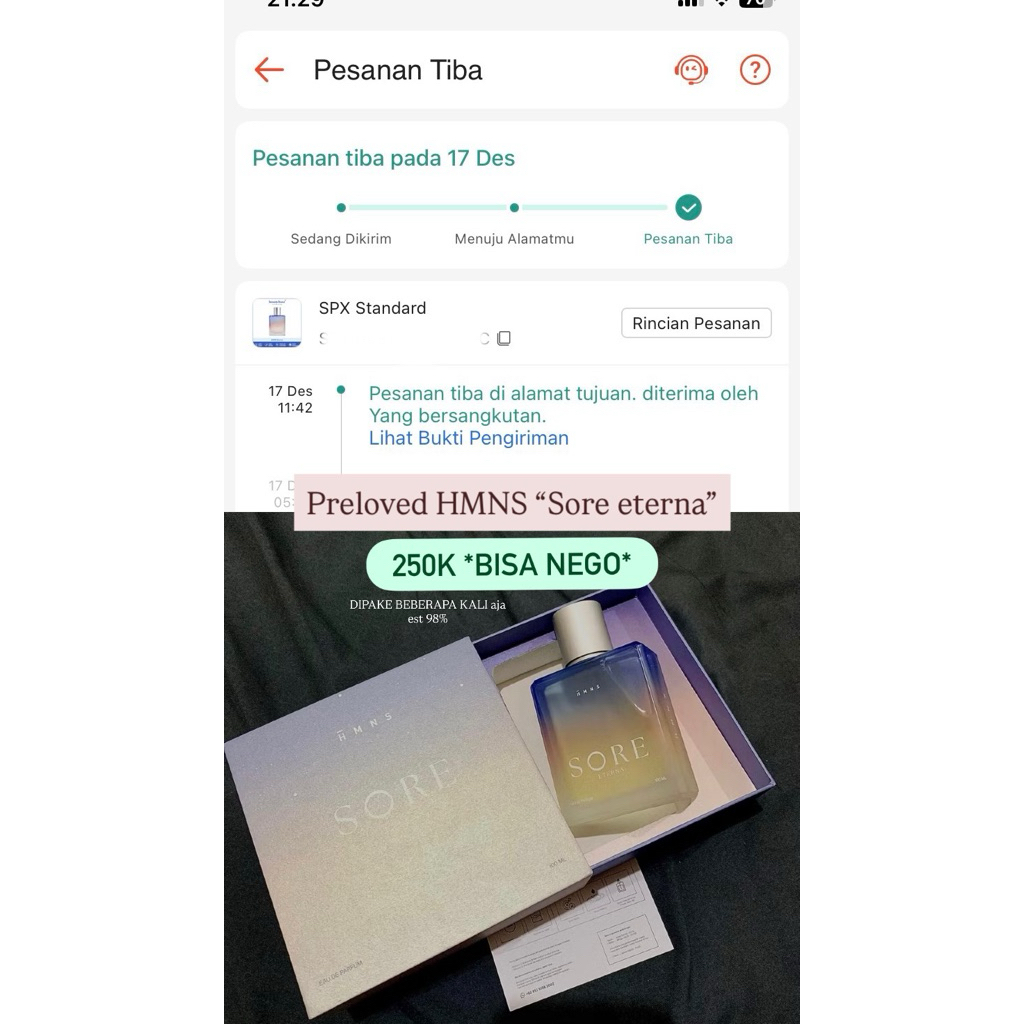 PRELOVED HMNS SORE ETERNA