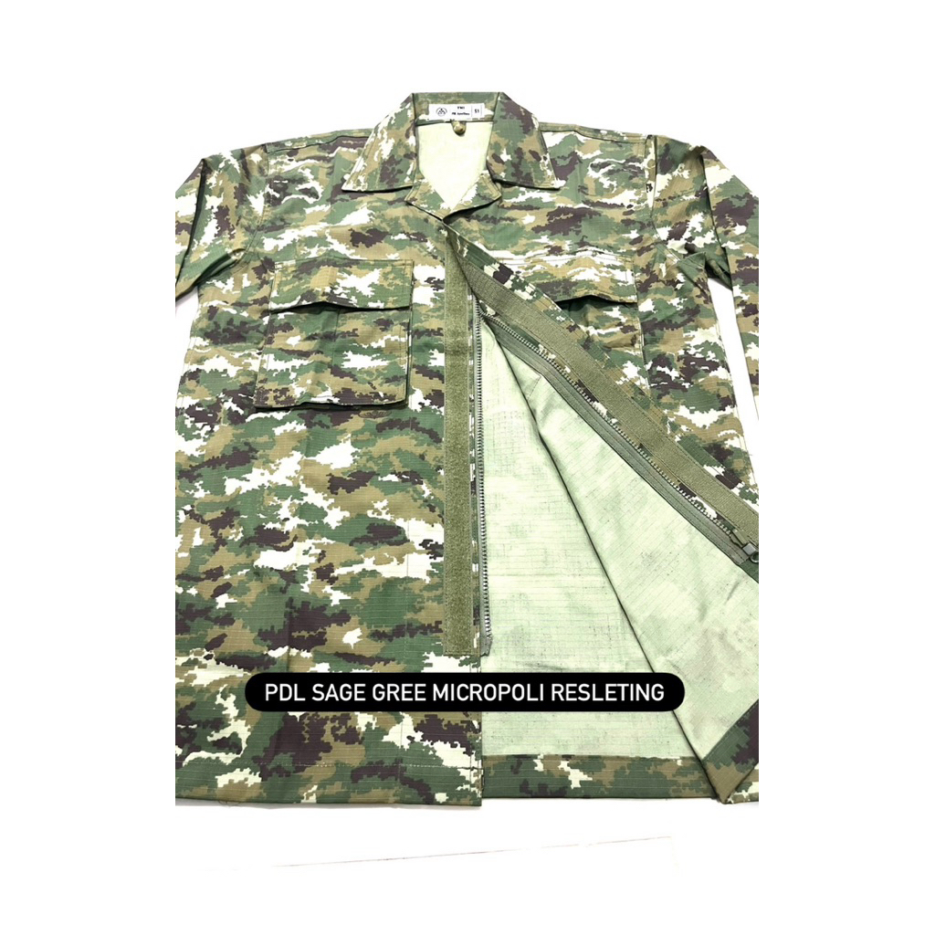 PDL ORIGINAL Sagee Gree micropoli Resleting, anti luntur / TNI AD / TNI AL / TNI AU