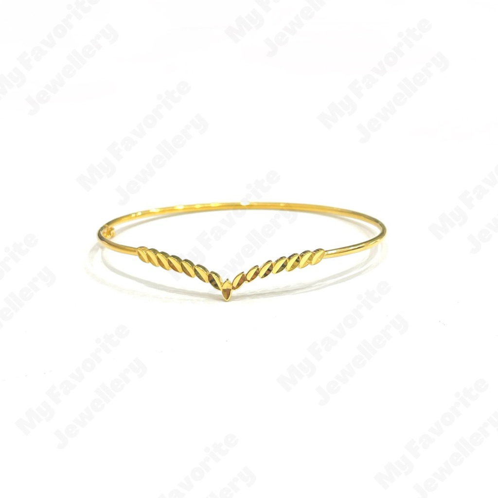 Gelang Bangle Aurel Model Daun Emas Asli Kadar 875