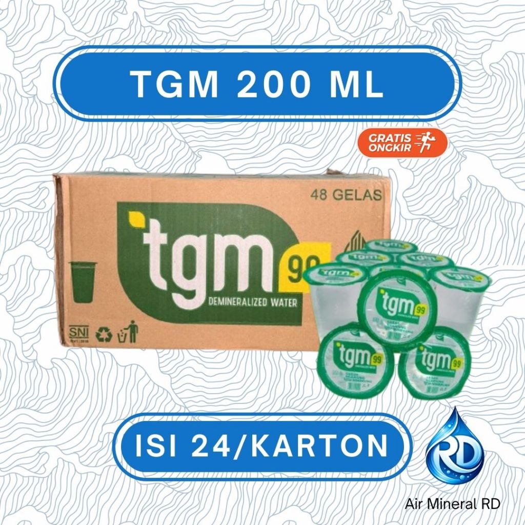 RD - TGM 99 Cup 200 ML 1 Dus - Isi 48 x 220 ML - Air Minum Mineral Botol