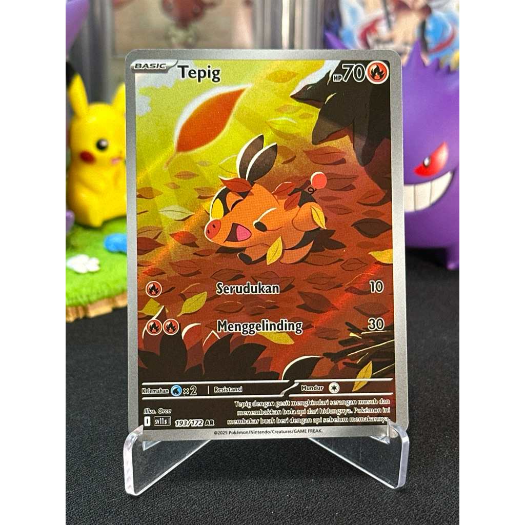 Pokemon Tepig 193/172 AR Indonesian Hitam Putih