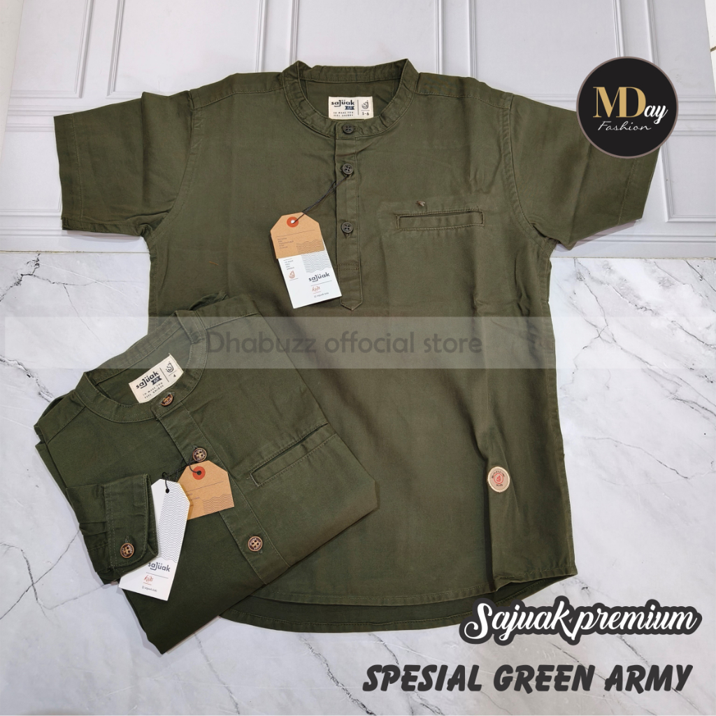 [ SAJUAK PREMIUM ] ARMY KEMEJA KOKO KEMKO COUPLE AYAH ANAK LENGAN PENDEK DAN PANJANG ORIGINAL