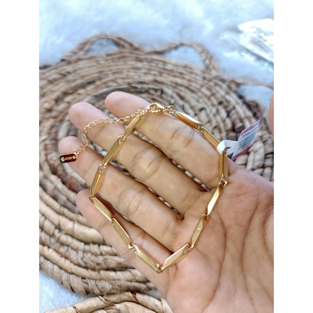 gelang titanium premium lapis emas 18 kgp