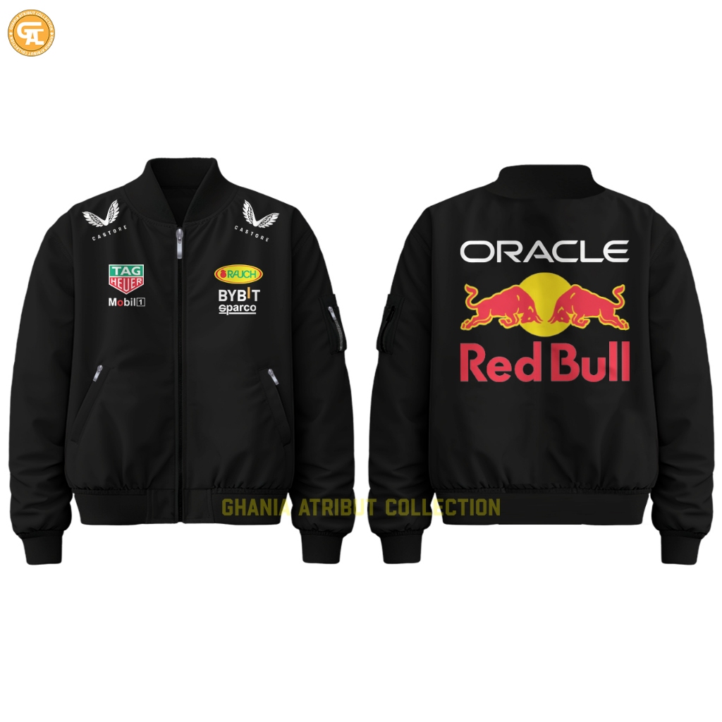 Jaket Bomber Redbull Oracle Racing Rompi Vest Zippers Kaos Lengan Panjang Pendek Pria Wanita Unisex