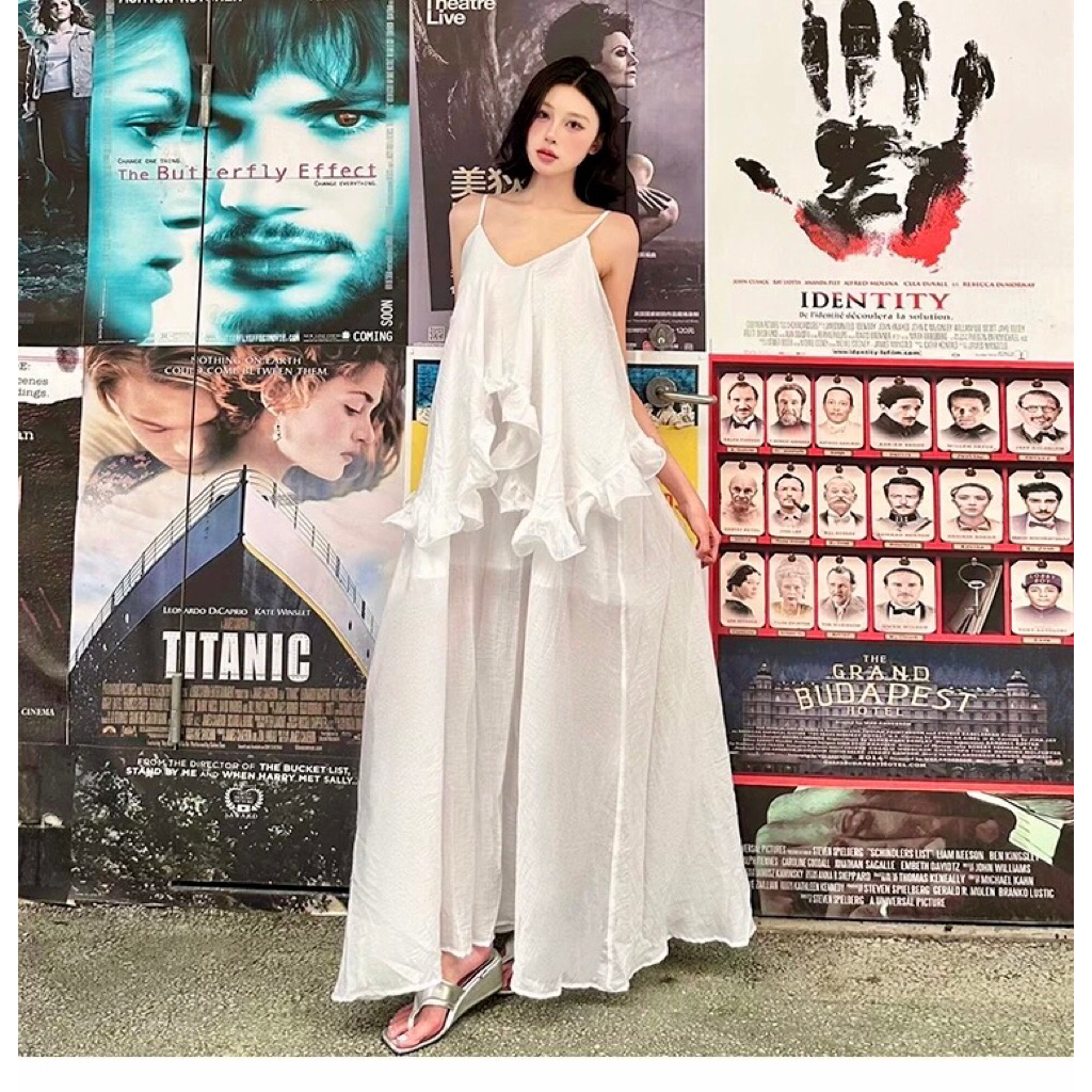 Dress Wanita Elegant Dress biru Casual Dress Impor D0887 dress putih pantai vacation dress bali