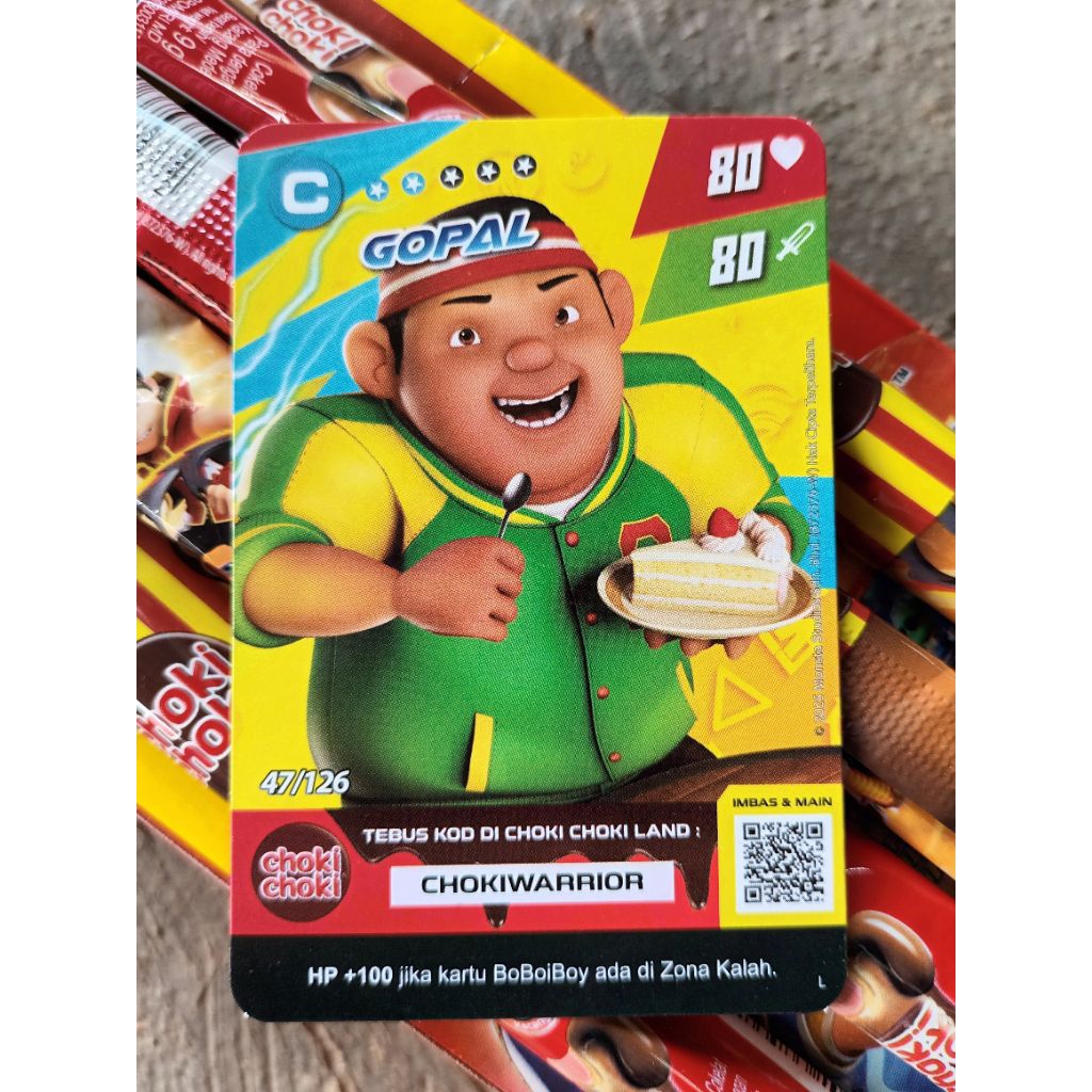 Kartu Boboiboy Chokichoki Original Non Hologram seri Gopal