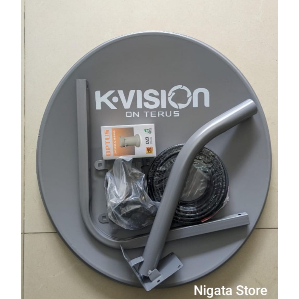 Dish 45cm Kvision solid/mess Lengkap Lnb Kabel