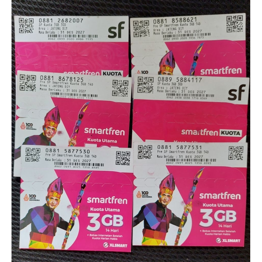 PERDANA Smartfren 3GB KUOTA 11 Digit  Kartu Smart