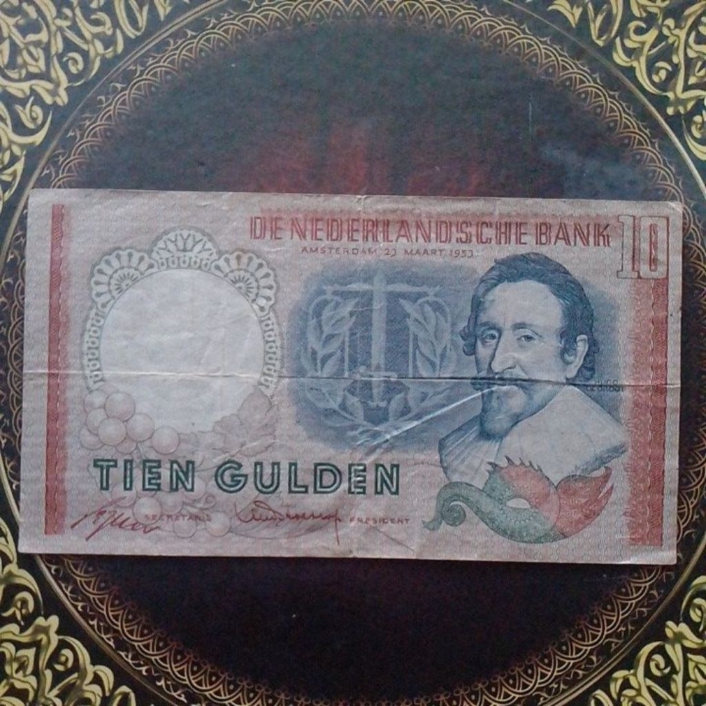 Uang Belanda 10 gulden 1953 vf