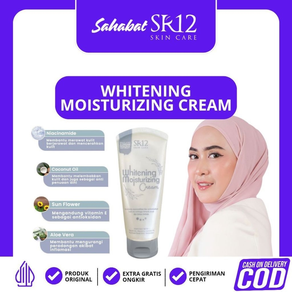 SR12 WHITENING MOISTURIZING CREAM | KRIM PEMUTIH BPOM UNTUK WAJAH DAN TUBUH