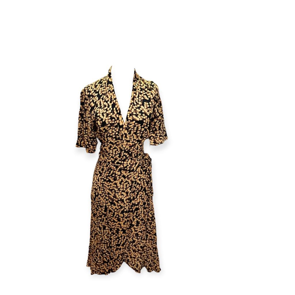 Ganni Black Floral Midi Dress