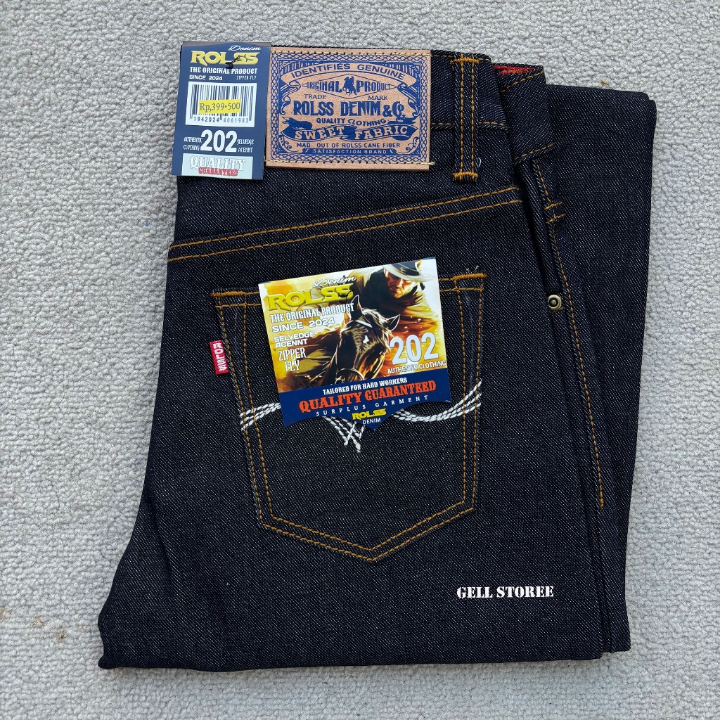 Rolss Denim - Celana Jeans Denim Pria 15oz Sanforized Selvedge Accent Sanforized Original