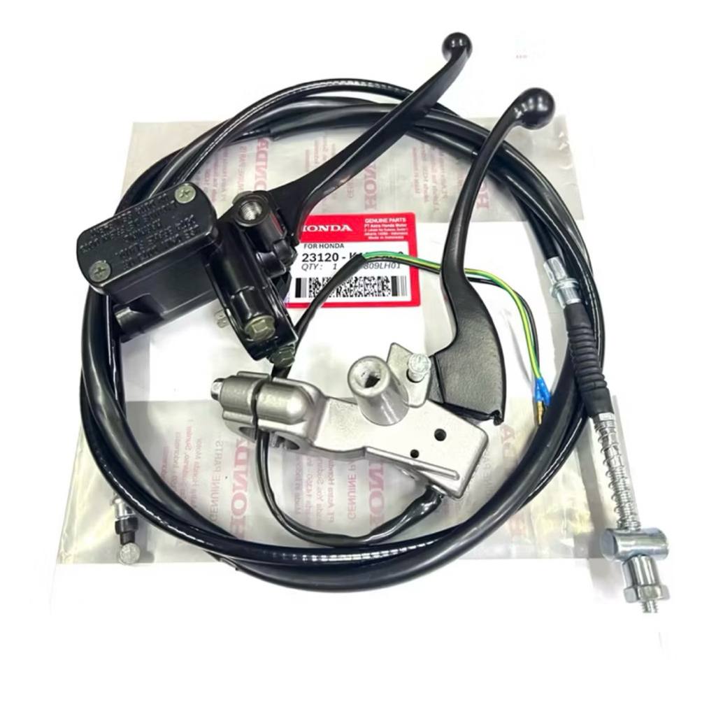 Master rem atas assy Beat karbu (Hitam) sepaket + dudukan spion kiri + handle rem kiri + Kabel rem b