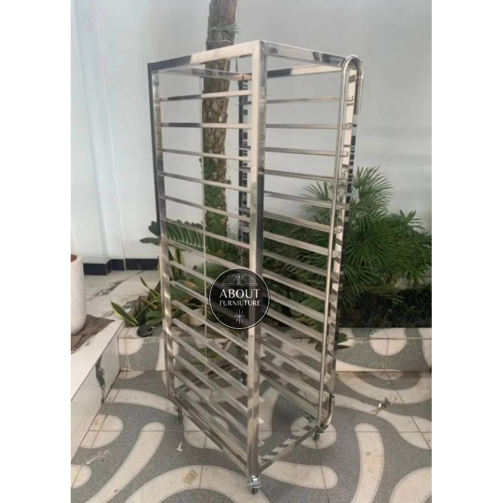 Troli Stainless MBG 16 Tray | Gastronom 16 Tray | Troli Makan 16 Tray Stainless