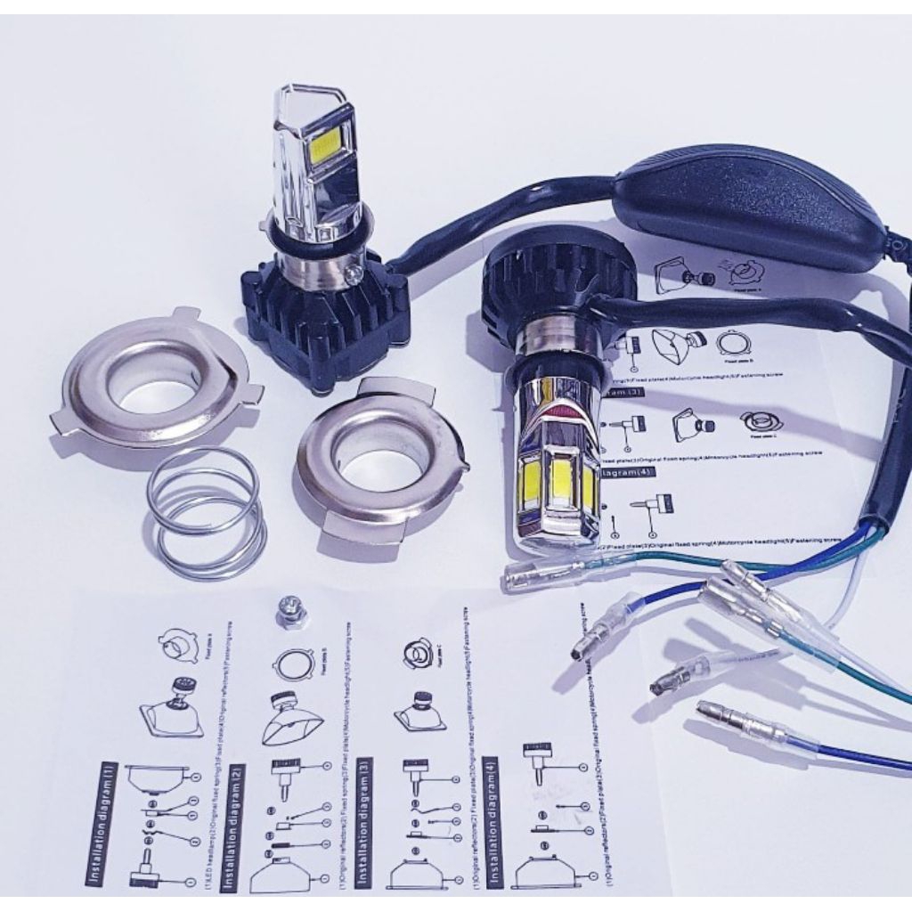 LAMPU HID DEPAN 6LED/3 LED +KIPAS MOTOR MIO/VARIO/VIXION/BEAT/VERZA/REVO/BLADE/JUPITER/MX KING/VEGA
